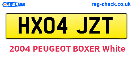 HX04JZT are the vehicle registration plates.