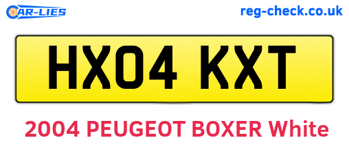 HX04KXT are the vehicle registration plates.