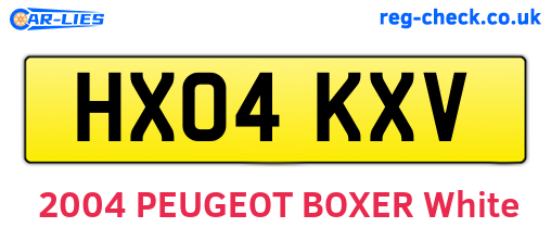 HX04KXV are the vehicle registration plates.
