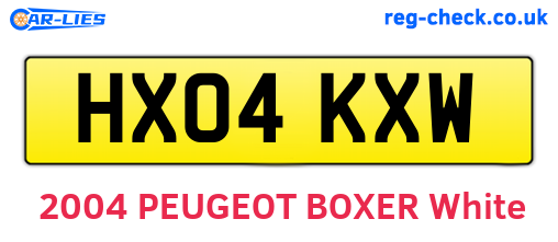 HX04KXW are the vehicle registration plates.