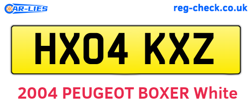 HX04KXZ are the vehicle registration plates.