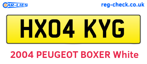 HX04KYG are the vehicle registration plates.