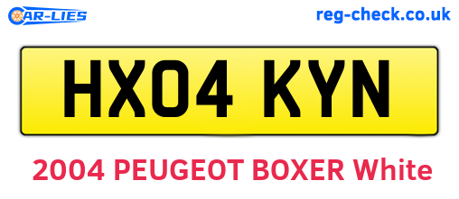 HX04KYN are the vehicle registration plates.