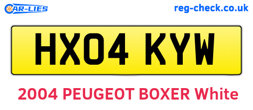 HX04KYW are the vehicle registration plates.