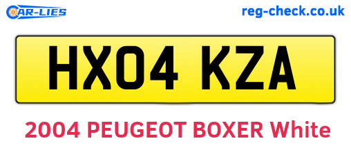 HX04KZA are the vehicle registration plates.