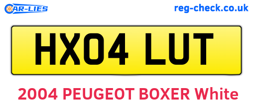 HX04LUT are the vehicle registration plates.