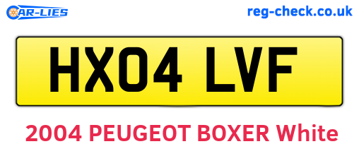 HX04LVF are the vehicle registration plates.