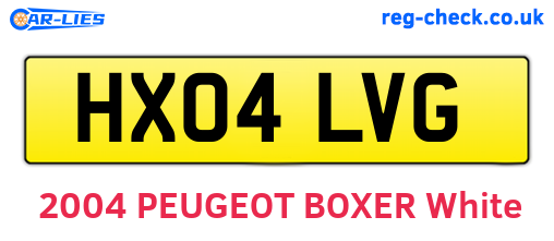 HX04LVG are the vehicle registration plates.