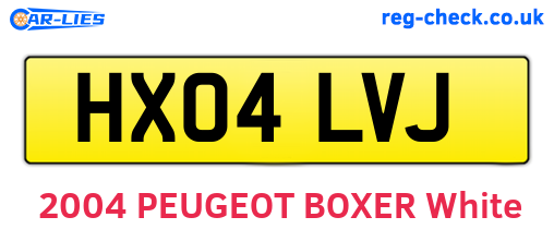 HX04LVJ are the vehicle registration plates.