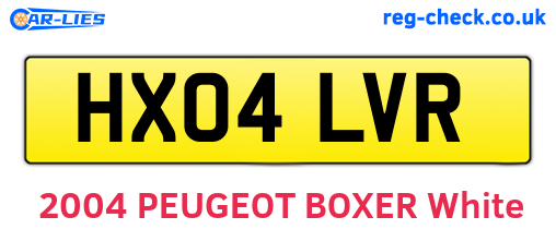 HX04LVR are the vehicle registration plates.