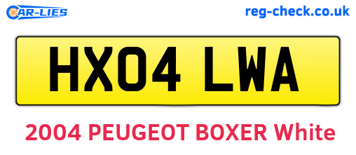 HX04LWA are the vehicle registration plates.