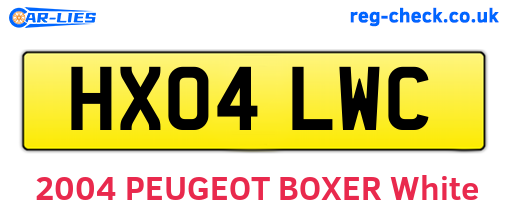 HX04LWC are the vehicle registration plates.