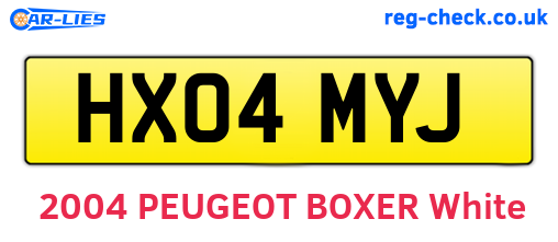 HX04MYJ are the vehicle registration plates.