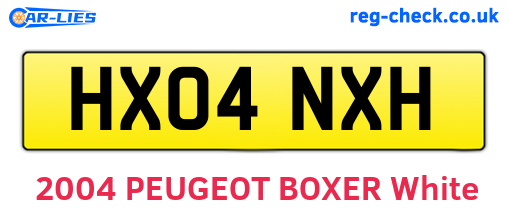 HX04NXH are the vehicle registration plates.