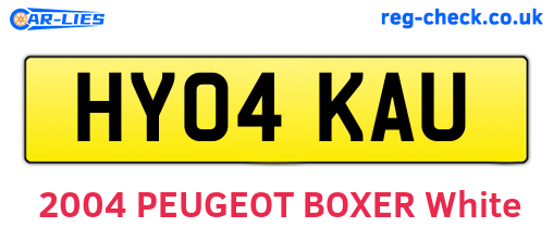 HY04KAU are the vehicle registration plates.