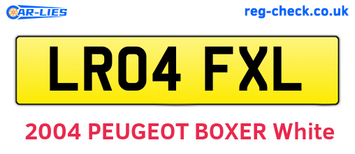 LR04FXL are the vehicle registration plates.