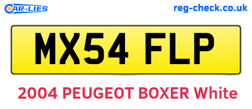 MX54FLP are the vehicle registration plates.