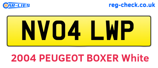 NV04LWP are the vehicle registration plates.