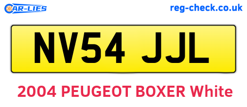 NV54JJL are the vehicle registration plates.