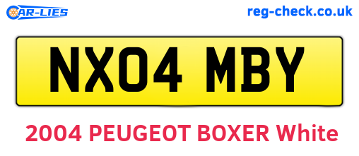 NX04MBY are the vehicle registration plates.