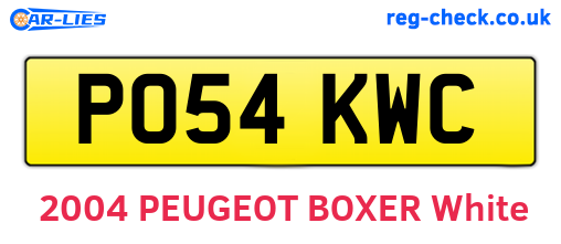 PO54KWC are the vehicle registration plates.