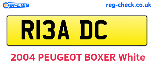 R13ADC are the vehicle registration plates.