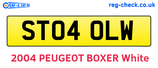 ST04OLW are the vehicle registration plates.