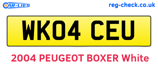 WK04CEU are the vehicle registration plates.