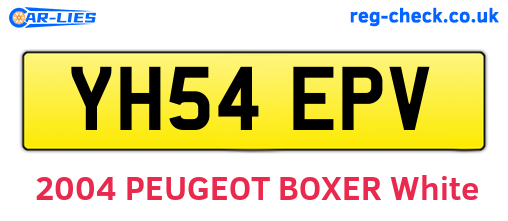 YH54EPV are the vehicle registration plates.