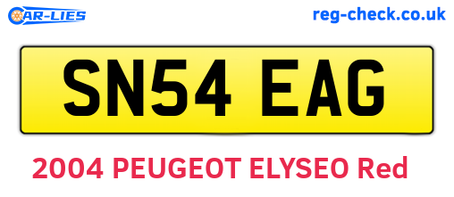 SN54EAG are the vehicle registration plates.