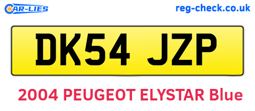 DK54JZP are the vehicle registration plates.