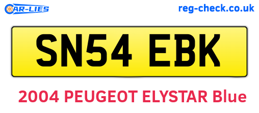 SN54EBK are the vehicle registration plates.