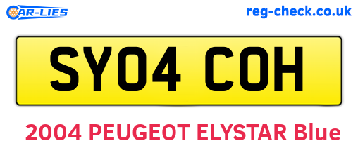 SY04COH are the vehicle registration plates.