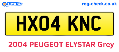 HX04KNC are the vehicle registration plates.