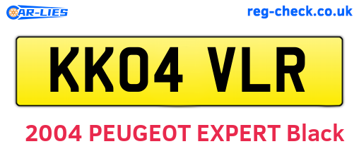 KK04VLR are the vehicle registration plates.