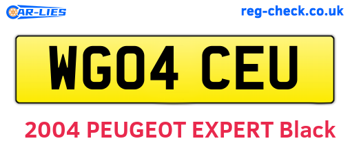 WG04CEU are the vehicle registration plates.