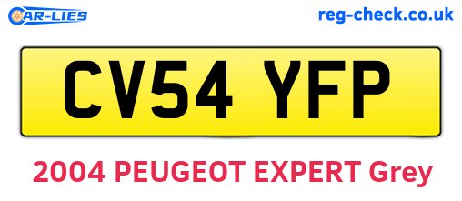 CV54YFP are the vehicle registration plates.