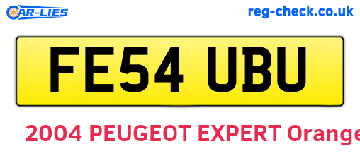 FE54UBU are the vehicle registration plates.