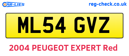 ML54GVZ are the vehicle registration plates.