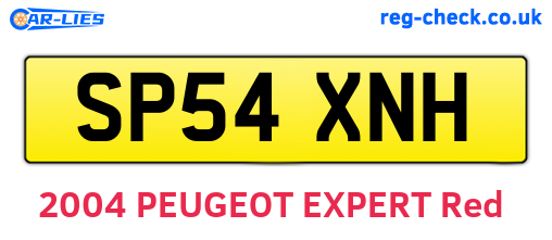 SP54XNH are the vehicle registration plates.