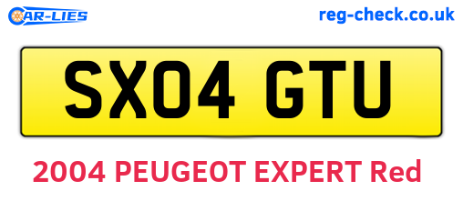 SX04GTU are the vehicle registration plates.