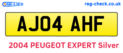 AJ04AHF are the vehicle registration plates.