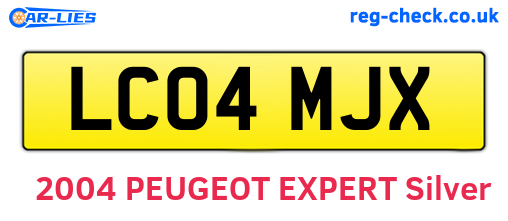 LC04MJX are the vehicle registration plates.