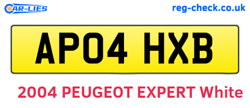 AP04HXB are the vehicle registration plates.