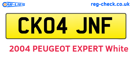 CK04JNF are the vehicle registration plates.