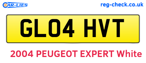 GL04HVT are the vehicle registration plates.