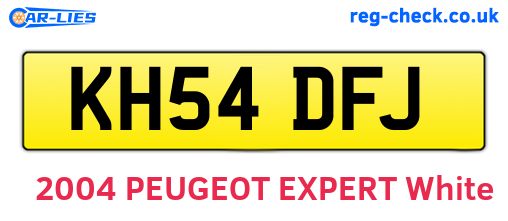 KH54DFJ are the vehicle registration plates.