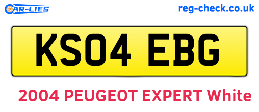 KS04EBG are the vehicle registration plates.
