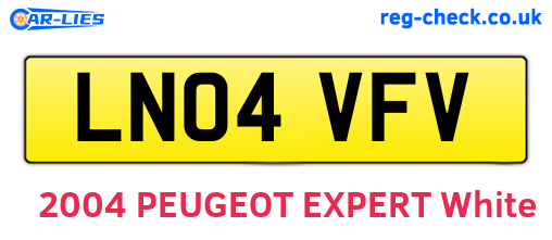 LN04VFV are the vehicle registration plates.