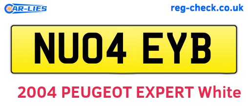 NU04EYB are the vehicle registration plates.